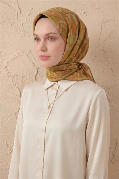 Soft Eşarp Geometrik Desen Asit 90x90
