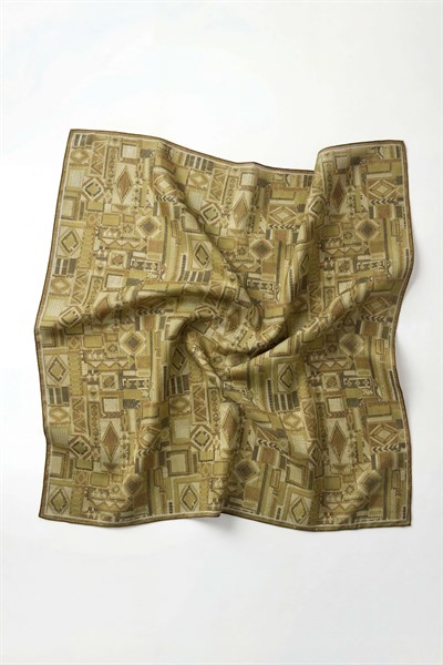 Soft Eşarp Geometrik Desen Fıstık Yeşili 90x90
