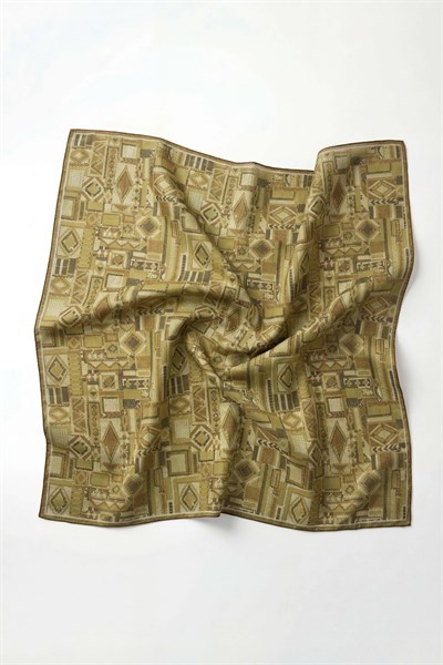 Soft Eşarp Geometrik Desen Fıstık Yeşili 90x90