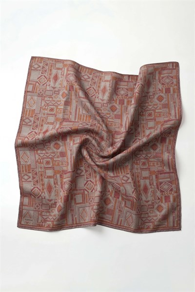 Soft Eşarp Geometrik Desen Pastel Mor 90x90