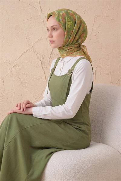 Soft Eşarp Geometrik Fıstık Yeşili 90x90