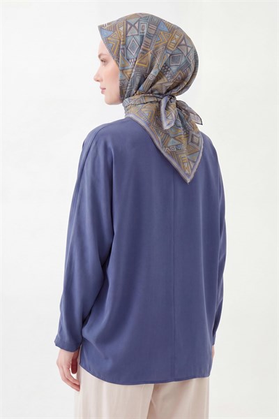 Soft Eşarp Geometrik Füme