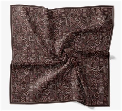 Soft Eşarp Geometrik Kahverengi