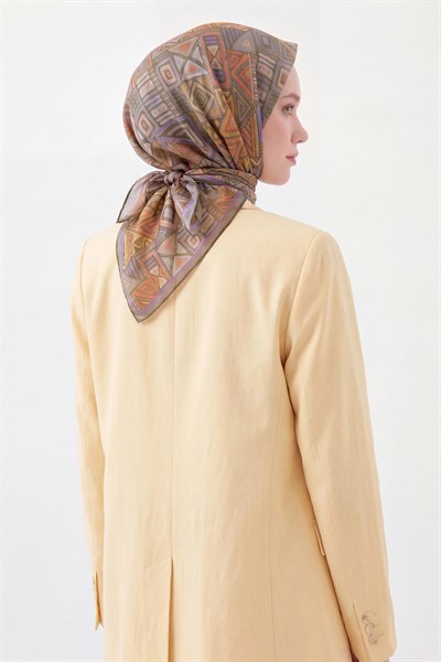 Soft Eşarp Geometrik Koyu Yeşil