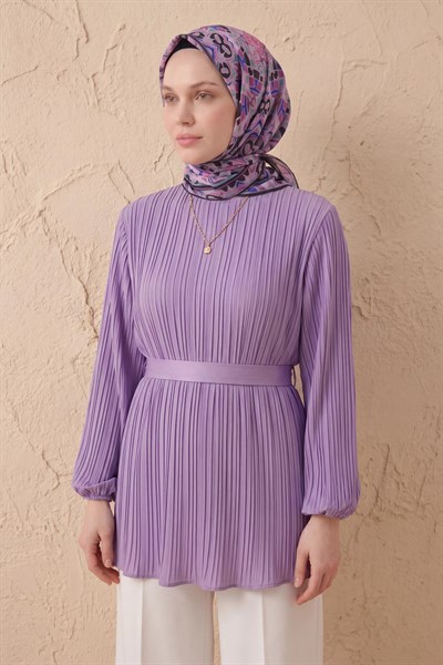 Soft Eşarp Geometrik Lila 90x90
