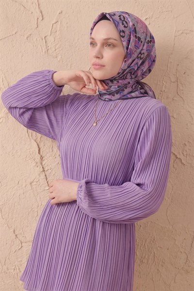 Soft Eşarp Geometrik Lila 90x90