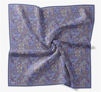 Soft Eşarp Geometrik Mavi