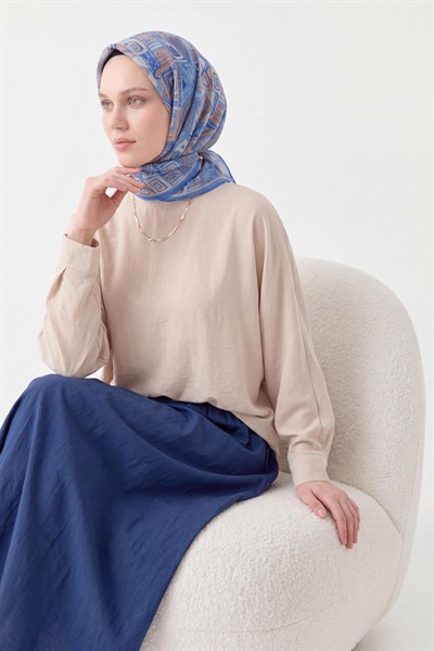 Soft Eşarp Geometrik Mavi