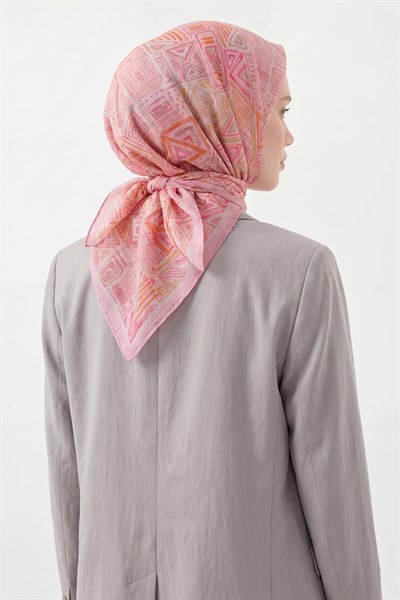 Soft Eşarp Geometrik Pembe