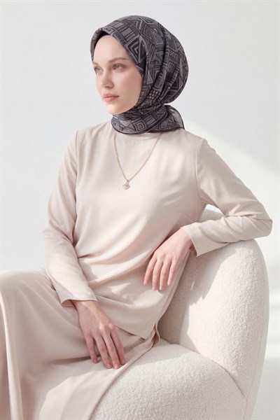 Soft Eşarp Geometrik Siyah