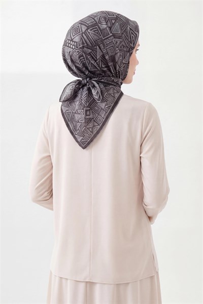 Soft Eşarp Geometrik Siyah
