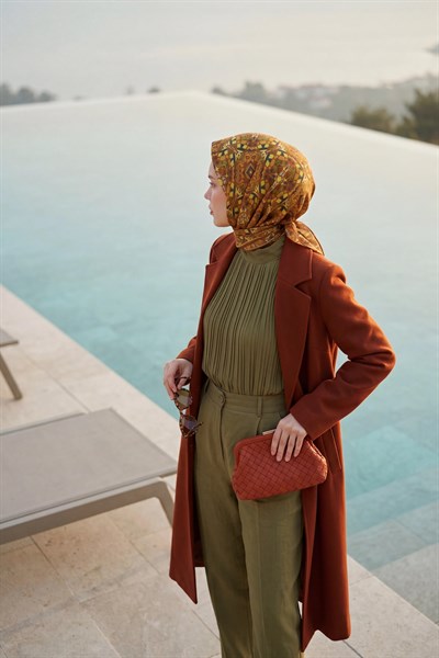 Soft Eşarp Geometrik Taba 90x90