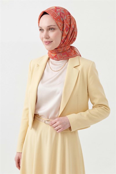 Soft Eşarp Geometrik Turuncu