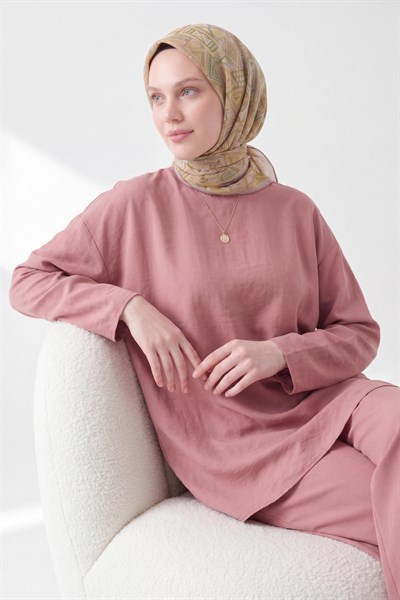 Soft Eşarp Geometrik Yağ Yeşili