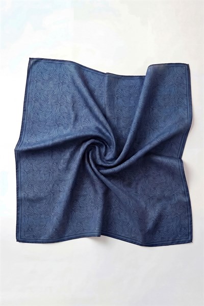 Soft Eşarp Lina Flora Koyu Indigo 90x90