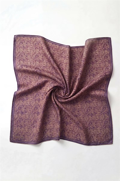 Soft Eşarp Lina Flora Soluk Mor 90x90