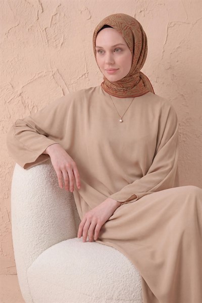 Soft Eşarp Lina Flora Taba Kiremit 90x90