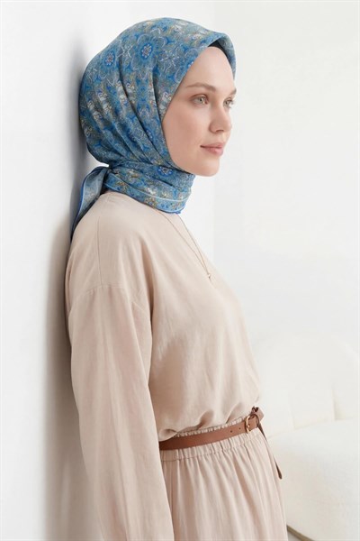 Soft Eşarp Mavi  90x90
