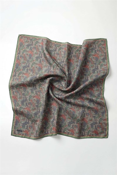 Soft Eşarp Melodi Desen Açık Yeşil 90x90