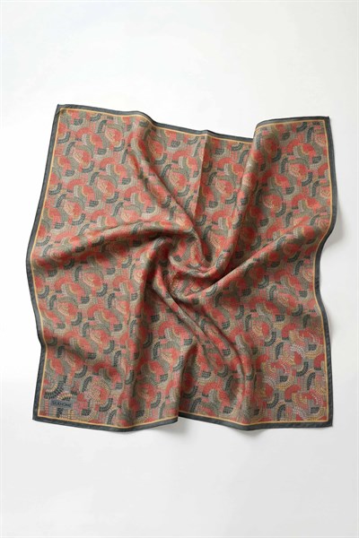 Soft Eşarp Melodi Desen Gri 90x90