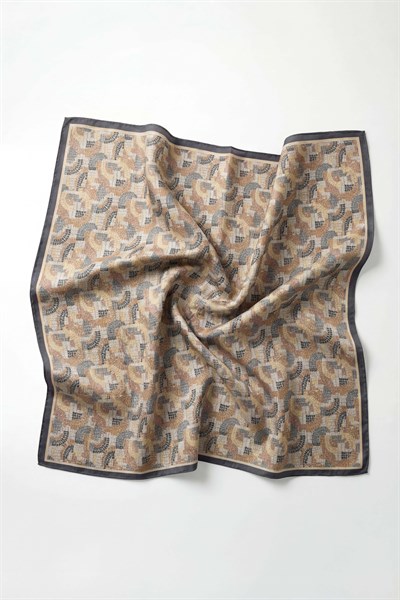 Soft Eşarp Melodi Desen Indigo 90x90