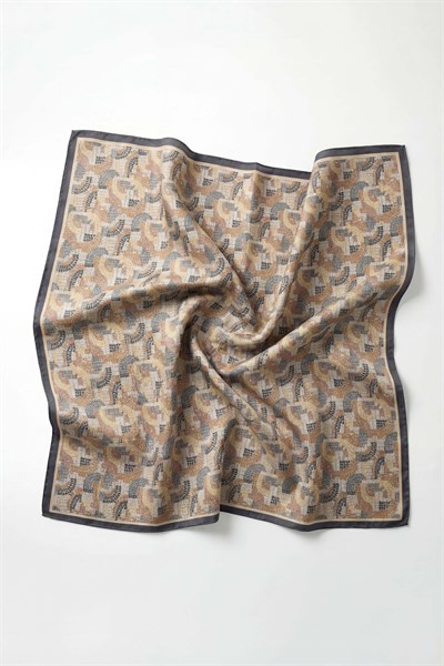 Soft Eşarp Melodi Desen Indigo 90x90