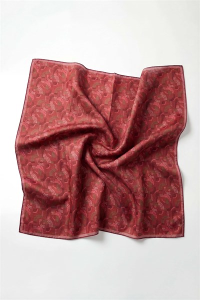 Soft Eşarp Melodi Desen Kırmızı 90x90