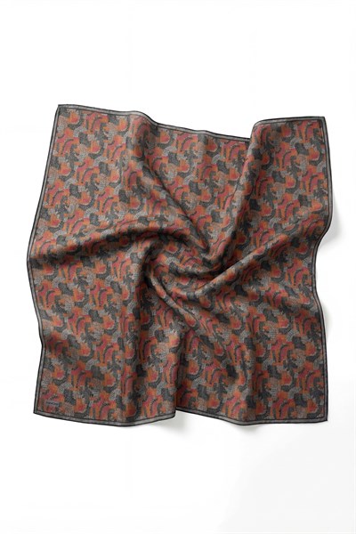 Soft Eşarp Melodi Desen Koyu Gri 90x90
