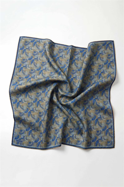 Soft Eşarp Melodi Desen Koyu Indigo 90x90