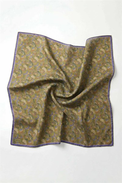 Soft Eşarp Melodi Desen Olive 90x90