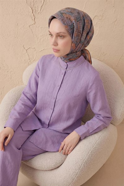 Soft Eşarp Melodi Desen Turuncu 90x90