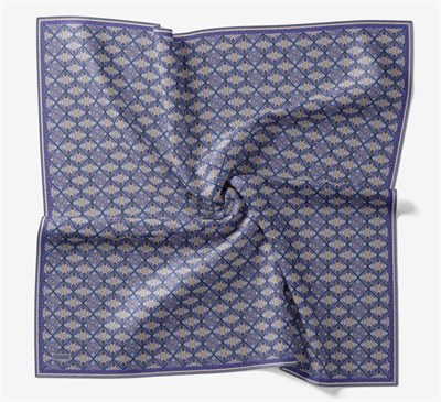 Soft Eşarp Minimal Motif Gök Mavisi