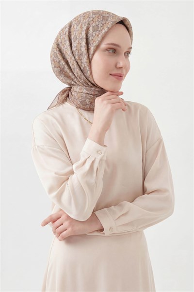 Soft Eşarp Minimal Motif Gri