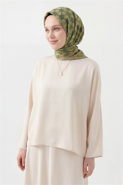 Soft Eşarp Minimal Motif Yeşil