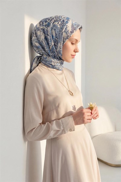 Soft Eşarp Perla Gök Mavi 90x90