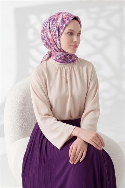 Soft Eşarp Perla Mor 90x90