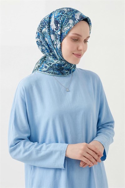 Soft Eşarp Perla Saks 90x90