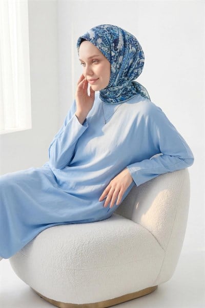 Soft Eşarp Perla Saks 90x90