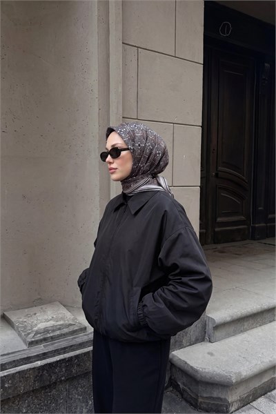 Soft Eşarp Pixel Ethnic Siyah