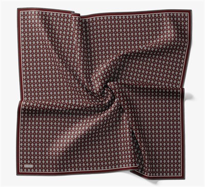 Soft Eşarp Retro Geometrik Koyu Kırmızı