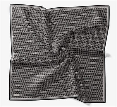 Soft Eşarp Retro Geometrik Siyah