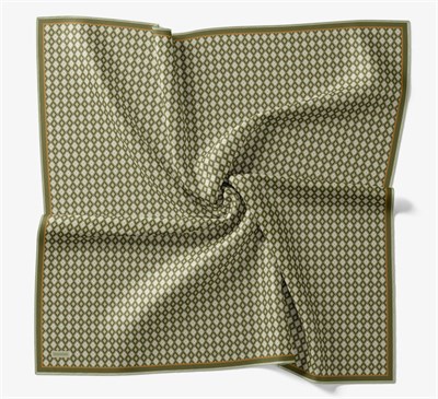Soft Eşarp Retro Geometrik Su Yeşili
