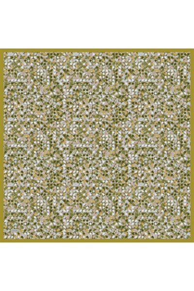 Soft Eşarp Retro Mozaik Fıstık Yeşili 90x90