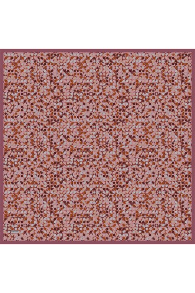 Soft Eşarp Retro Mozaik Fuşya 90x90