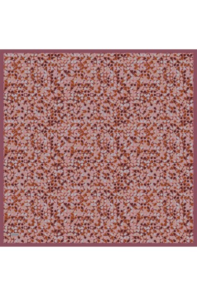 Soft Eşarp Retro Mozaik Fuşya 90x90