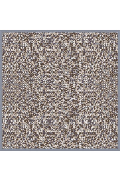 Soft Eşarp Retro Mozaik Gri 90x90