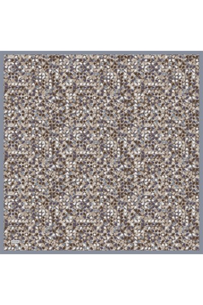 Soft Eşarp Retro Mozaik Gri 90x90