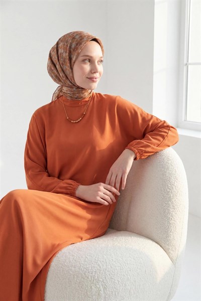 Soft Eşarp Retro Mozaik Kiremit 90x90