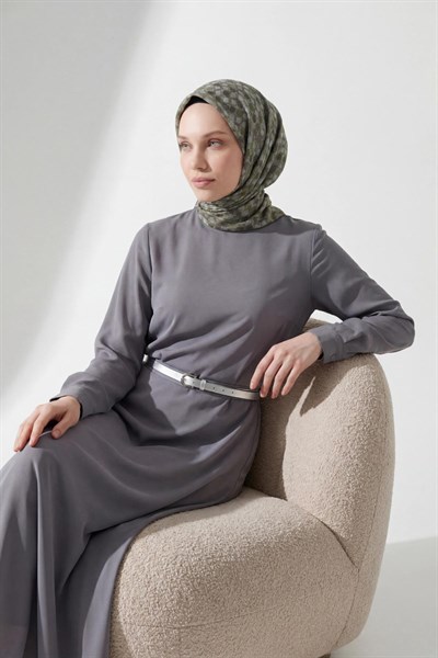 Soft Eşarp Retro Mozaik Koyu Yeşil 90x90