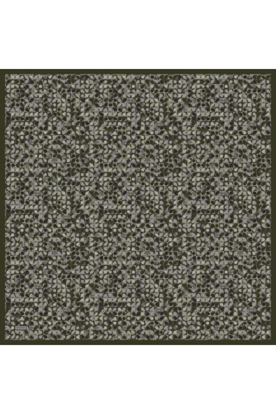 Soft Eşarp Retro Mozaik Koyu Yeşil 90x90